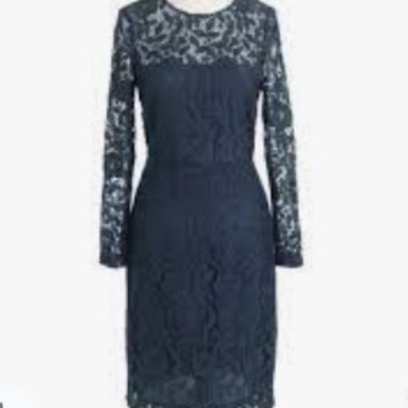 J Crew lace navy dress - Picture 1 of 7